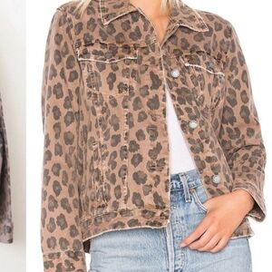 Blank NYC animal Print Denim Jacket Womens size  L